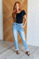 Judy Blue -Aiden High Rise Patch Pocket Distressed Boyfriend Jeans