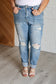 Judy Blue -Aiden High Rise Patch Pocket Distressed Boyfriend Jeans