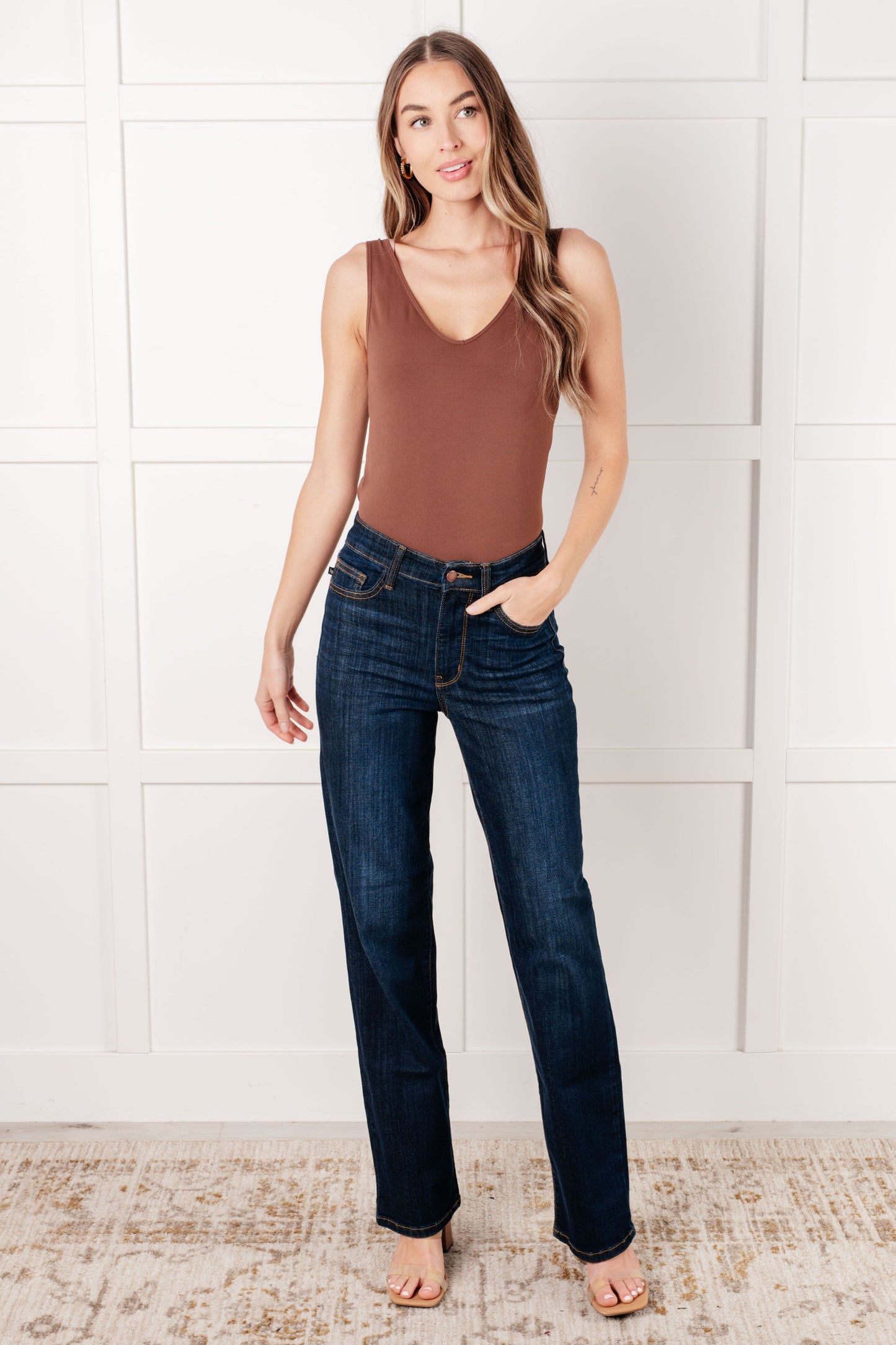 Judy Blue -Alaina High Rise Classic Straight Jeans