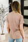 Almost There V-Neck Henley Top In Taupe