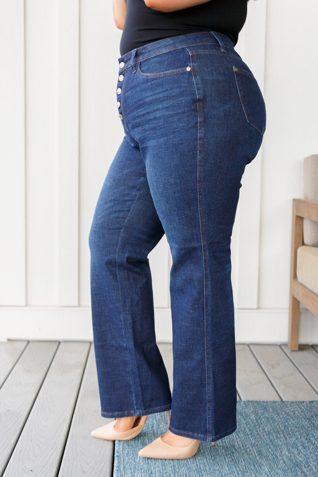 Judy Blue -Arlo High Rise Button-Fly Straight Jeans