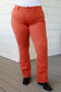 Judy Blue -Autumn Mid Rise Slim Bootcut Jeans in Terracotta