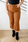 Judy Blue -Briar High Rise Control Top Wide Leg Crop Jeans in Camel