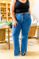 Judy Blue -Caitlin High Rise Split Hem Straight Jeans