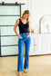Judy Blue -Caitlin High Rise Split Hem Straight Jeans