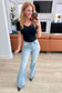 Judy Blue -Caroline Mid Rise Control Top Distressed Flare Jeans