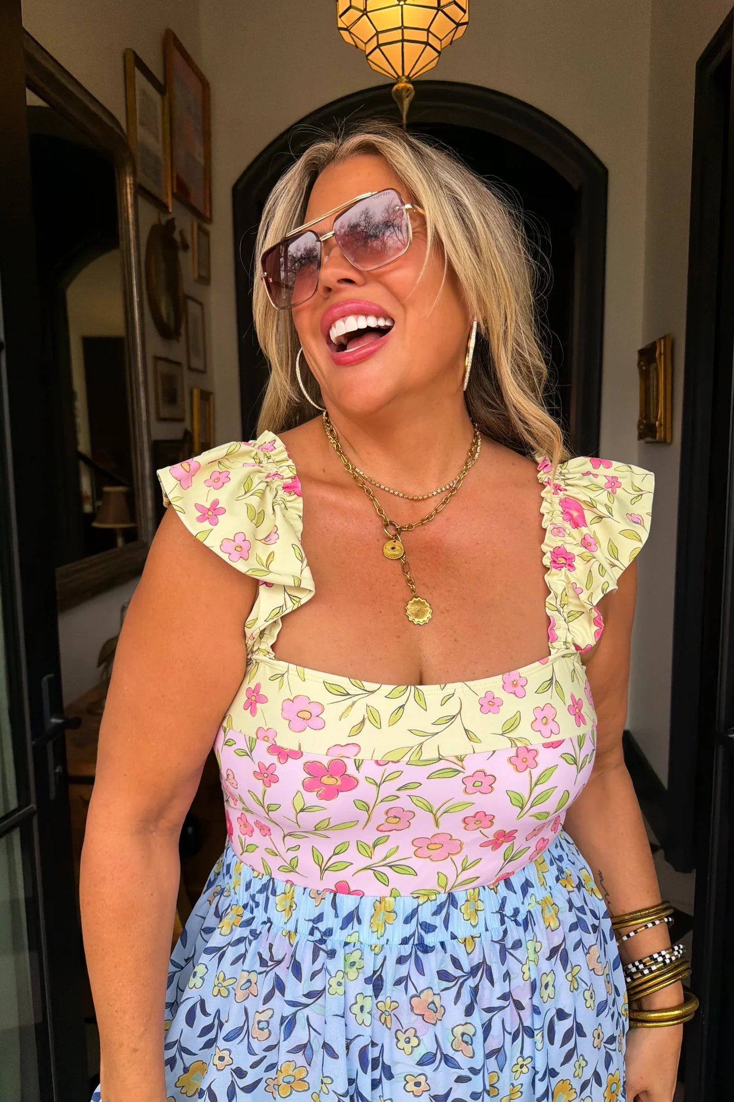 Floral Rainbow Swim Set