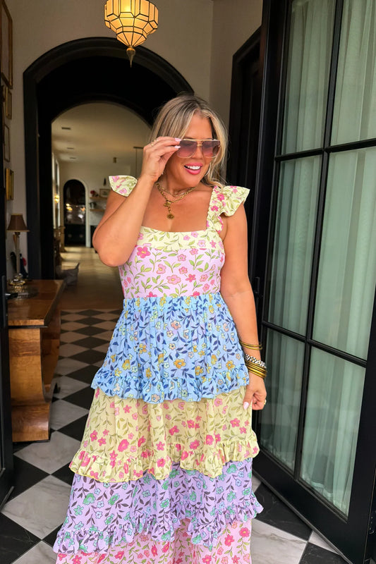 Floral Rainbow Swim Set