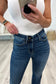 Judy Blue -Josephine Mid Rise Raw Hem Bootcut Jeans
