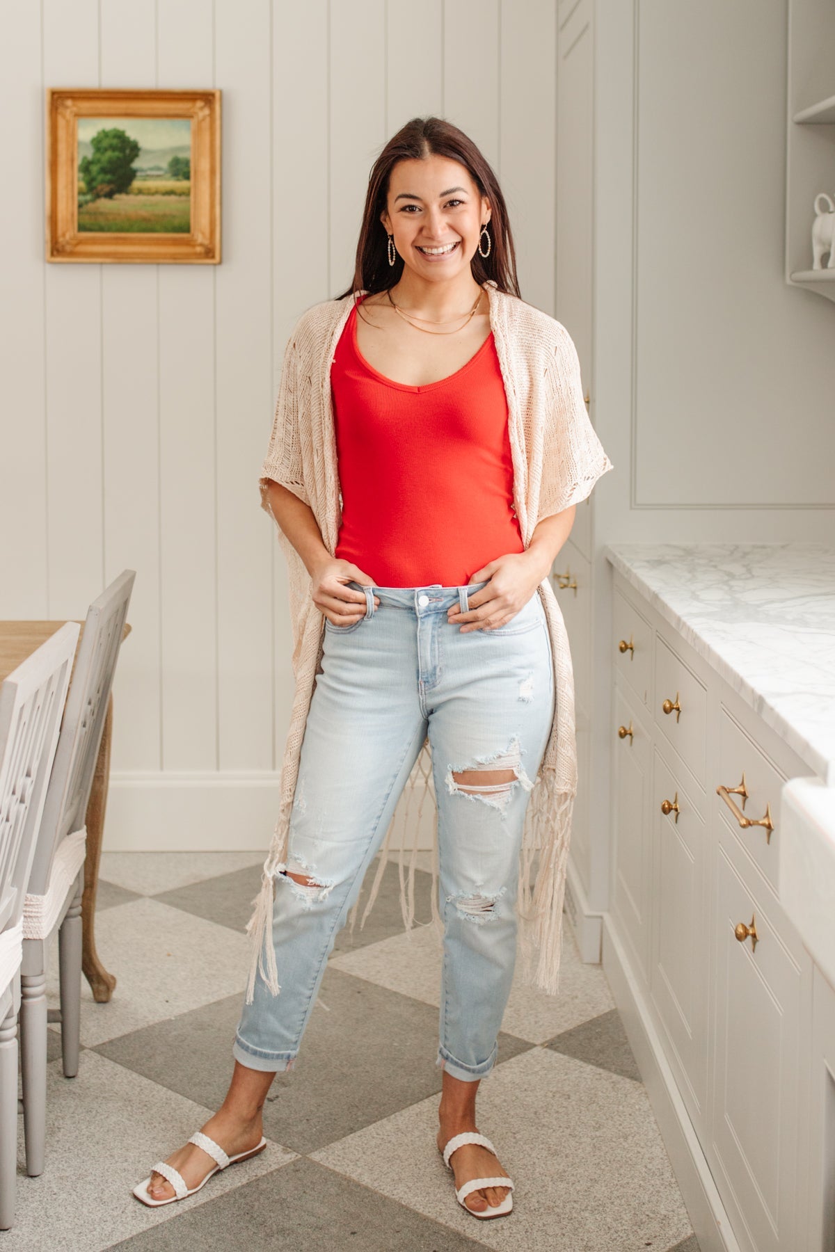 Judy Blue -Super Light Destroyed Boyfriend Jeans