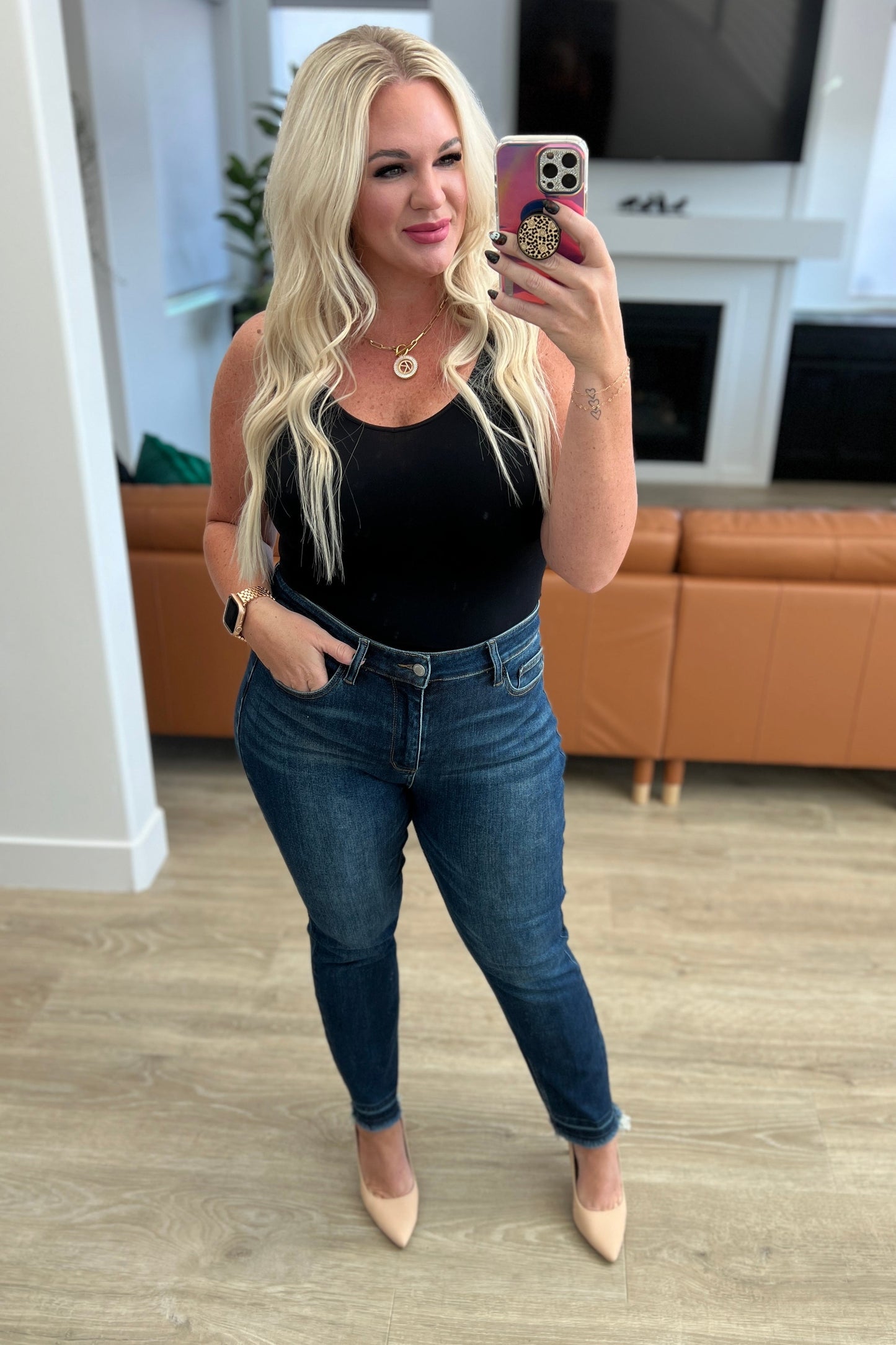 Judy Blue -Phillipa High Rise Release Hem Slim Jeans