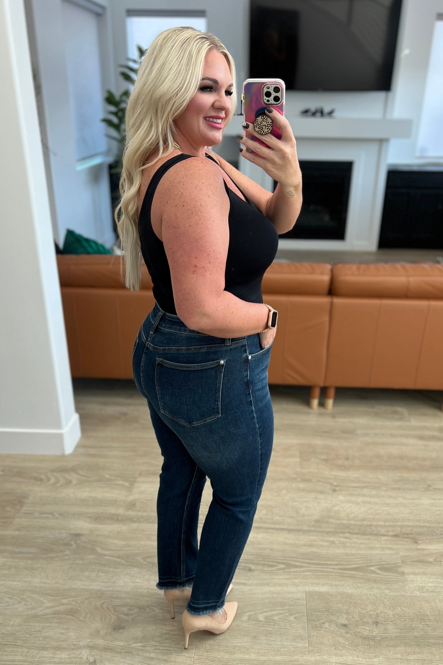 Judy Blue -Phillipa High Rise Release Hem Slim Jeans