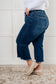 Judy Blue -Janice High Rise Button Fly Wide Leg Crop Jeans