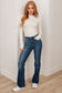 Judy Blue -Josephine Mid Rise Raw Hem Bootcut Jeans