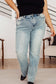 Judy Blue -Miranda High Rise Plaid Cuff Vintage Straight Jeans