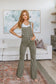 Judy Blue -Olivia Control Top Release Hem Overalls in Olive