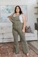 Judy Blue -Olivia Control Top Release Hem Overalls in Olive