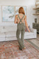 Judy Blue -Olivia Control Top Release Hem Overalls in Olive
