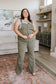 Judy Blue -Olivia Control Top Release Hem Overalls in Olive