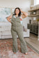 Judy Blue -Olivia Control Top Release Hem Overalls in Olive