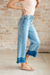 Judy Blue -Olivia High Rise Wide Leg Crop Jeans in Medium Wash
