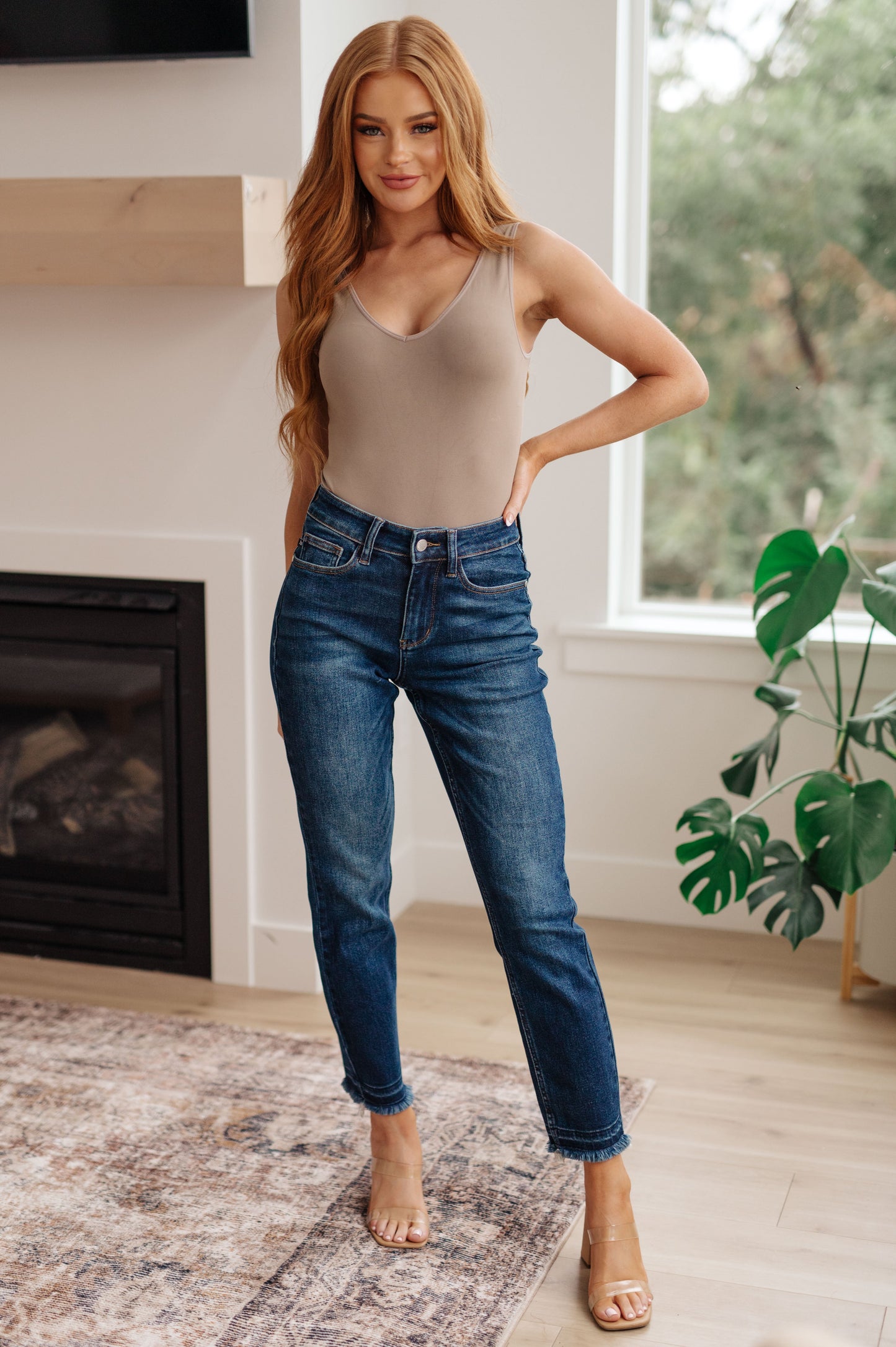 Judy Blue -Phillipa High Rise Release Hem Slim Jeans
