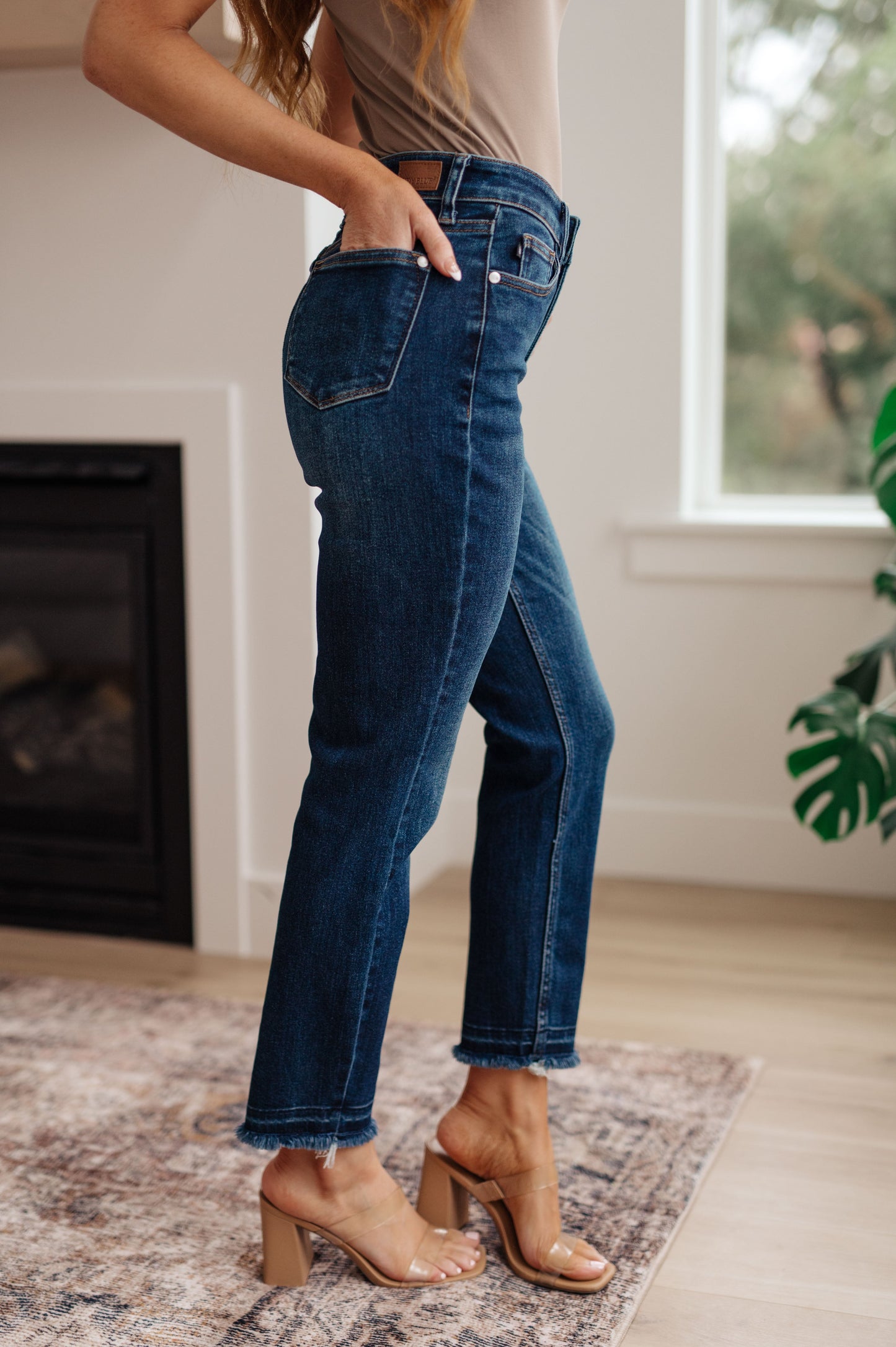 Judy Blue -Phillipa High Rise Release Hem Slim Jeans