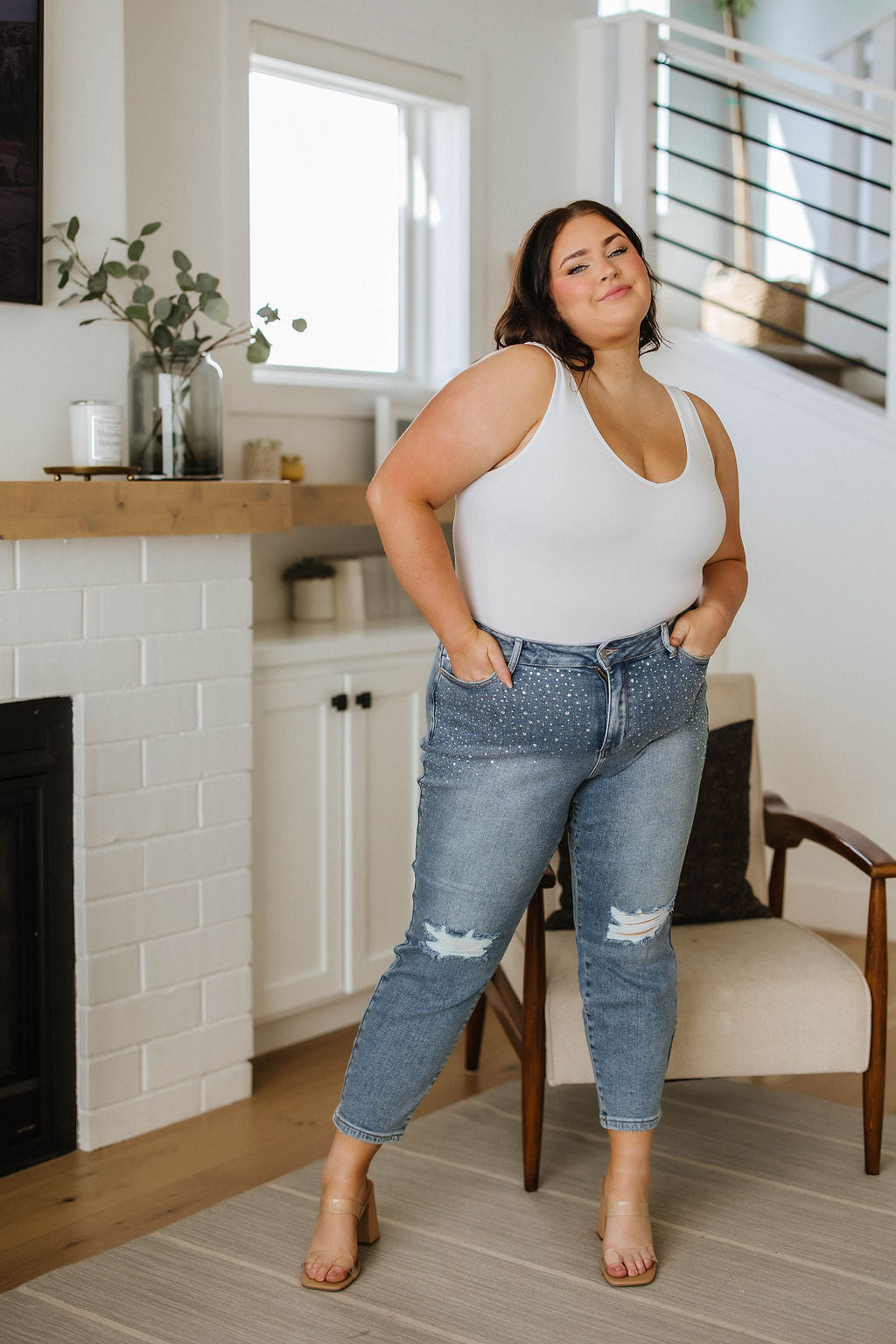 Judy Blue -Reese Rhinestone Slim Fit Jeans