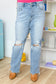 Judy Blue -Rose High Rise 90's Straight Jeans in Light Wash