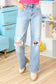 Judy Blue -Rose High Rise 90's Straight Jeans in Light Wash