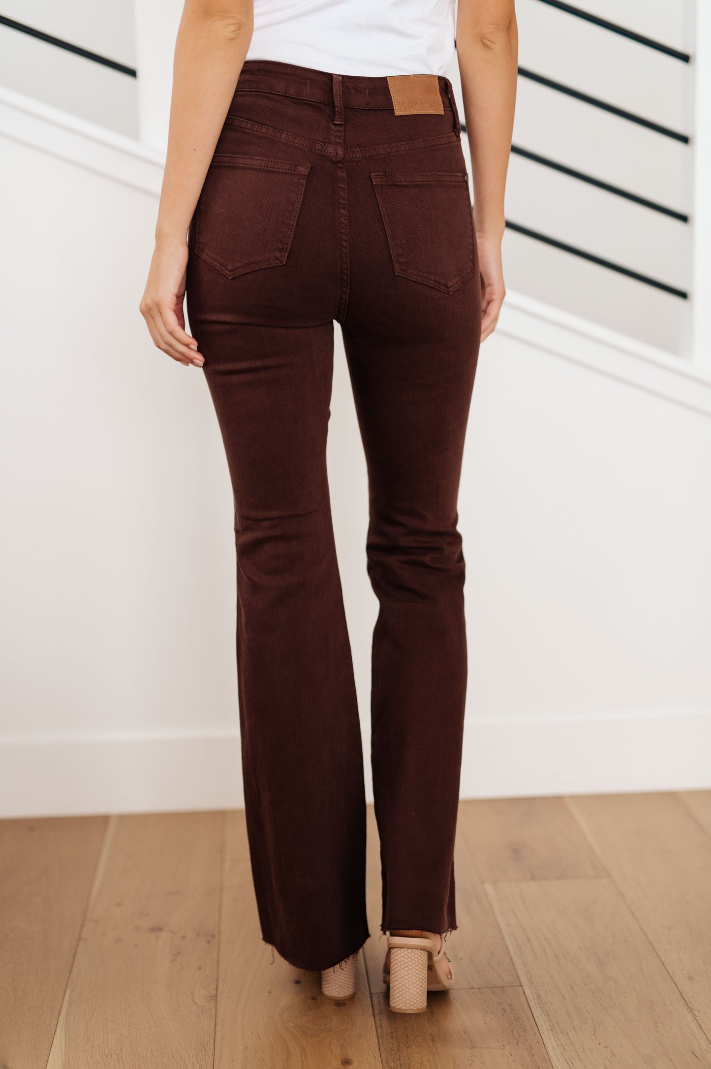Judy Blue -Sienna High Rise Control Top Flare Jeans in Espresso