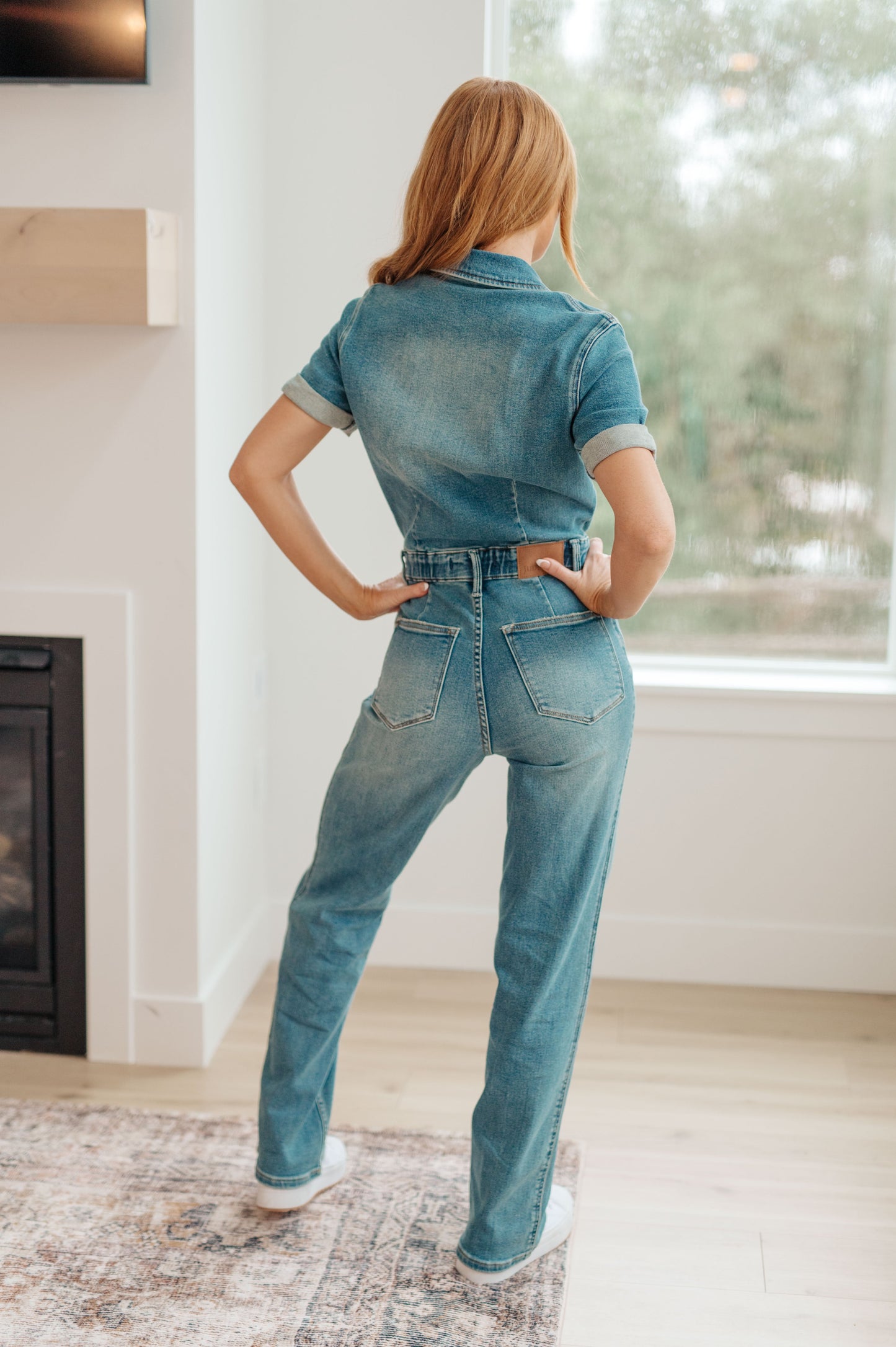 Judy Blue -Sylvia Short Sleeve Denim Jumpsuit