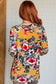 V-Neck Scoop Hem Top in Marigold Floral